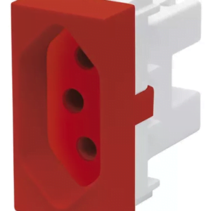 Módulo Tomada 2P+T 10A/250V - Vermelho